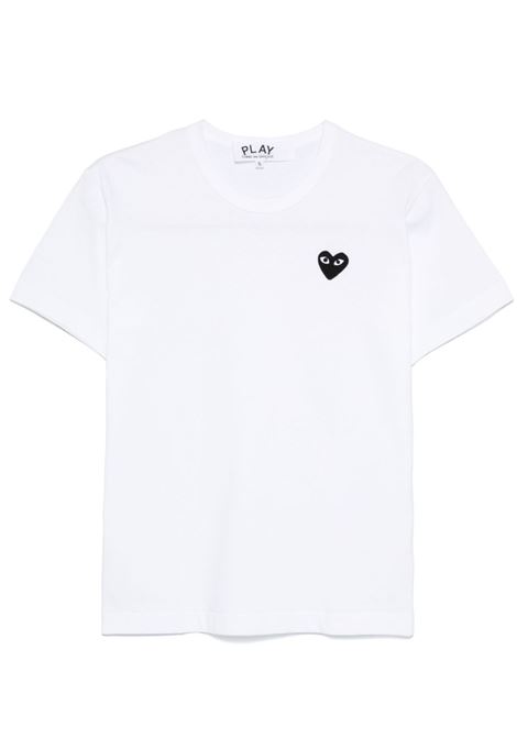 embroidered logo t-shirt unisex whitr COMME DES GARÇONS PLAY | AX-T064-0512